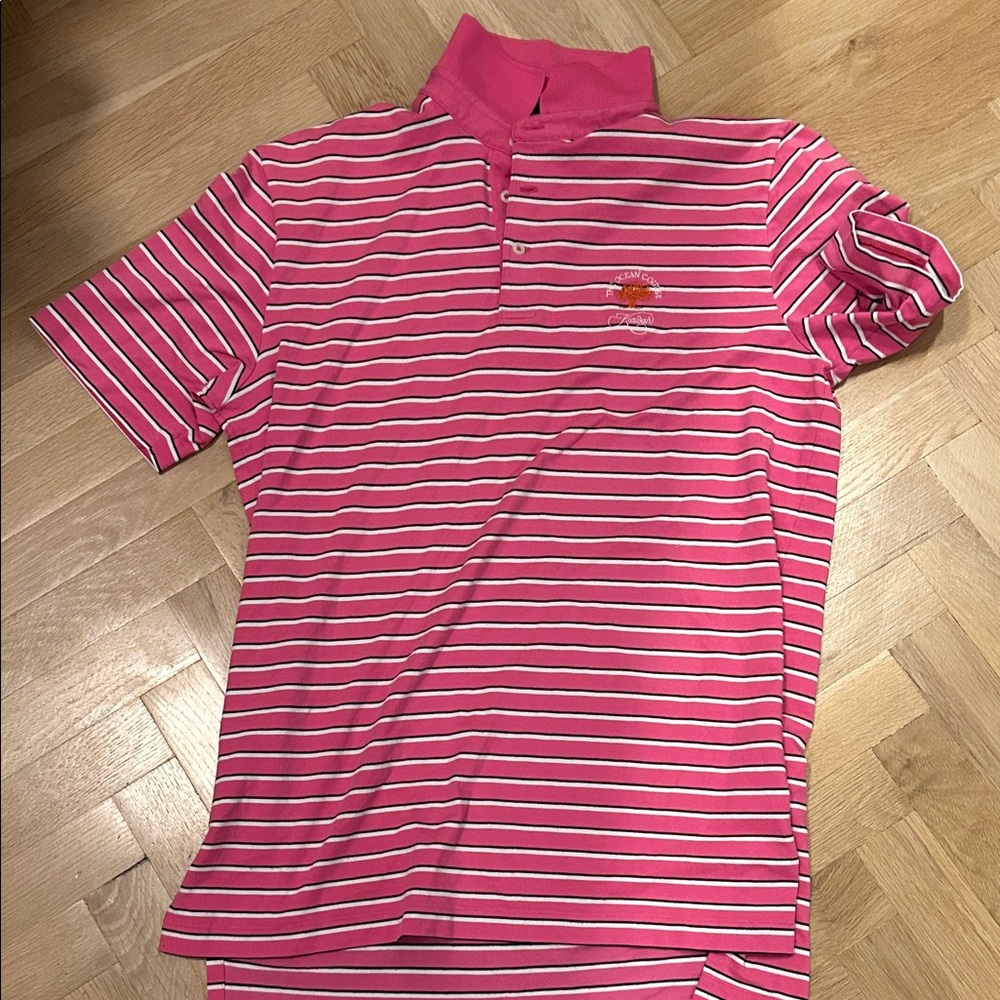 Polo by Ralph Lauren Pink and White Striped Shirt